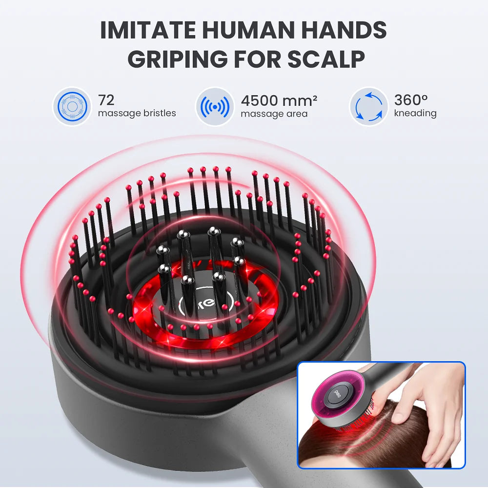 Scalp Trilogy Massager, Smart Scalp Brush Combo, Waterproof for Hair Growth Detangling Styling