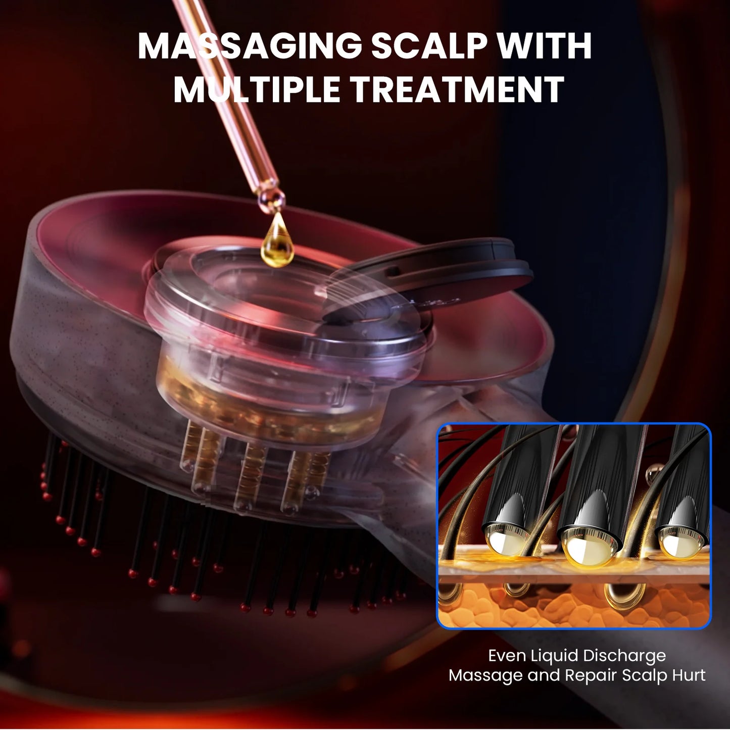 Scalp Trilogy Massager, Smart Scalp Brush Combo, Waterproof for Hair Growth Detangling Styling